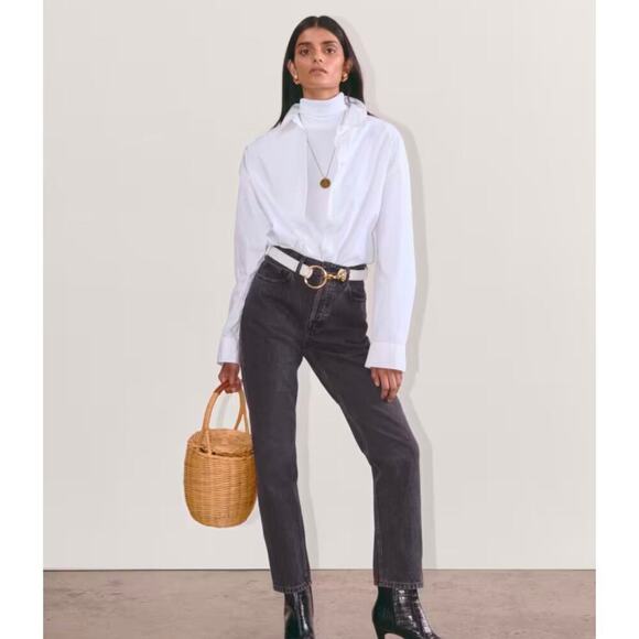 Everlane NWT The 90s Cheeky Straight Denim Jeans Women’s Size 27R Washed Black - Picture 1 of 11